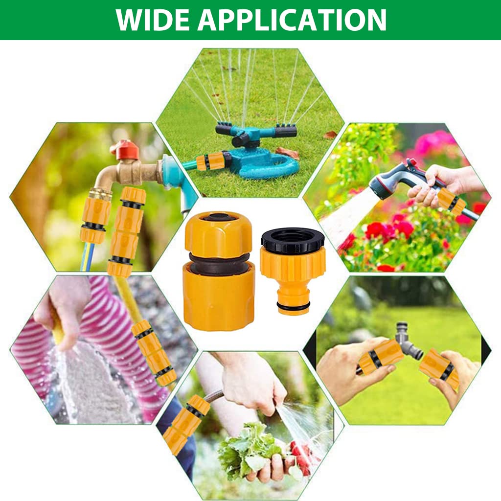 HASTHIP 12Pcs Hose Pipe Connectors with Garden Hose Nozzle for Tap & Garden Hose, 5 Hose Quick Connector, 1 Hose Waterstop Connector, 2 Double Male & 2 Hose Connector for Car Wash Garden Irrigation HASTHIP 12Pcs Hose Pipe Connectors with Garden Hose Nozzle for Tap & Garden Hose, 5 Hose Quick Connector, 1 Hose Waterstop Connector, 2 Double Male & 2 Hose Connector for Car Wash Garden Irrigation